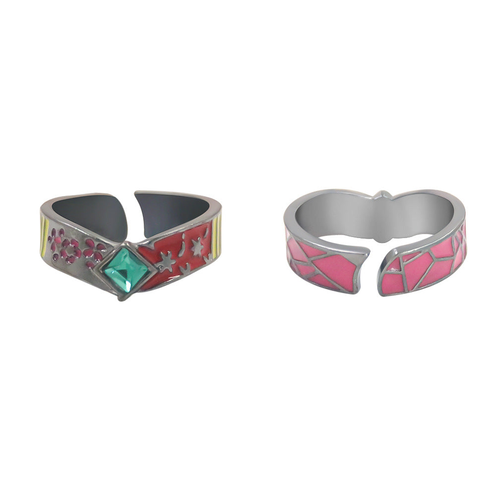 Unisex Anime Pattern Impression Ring