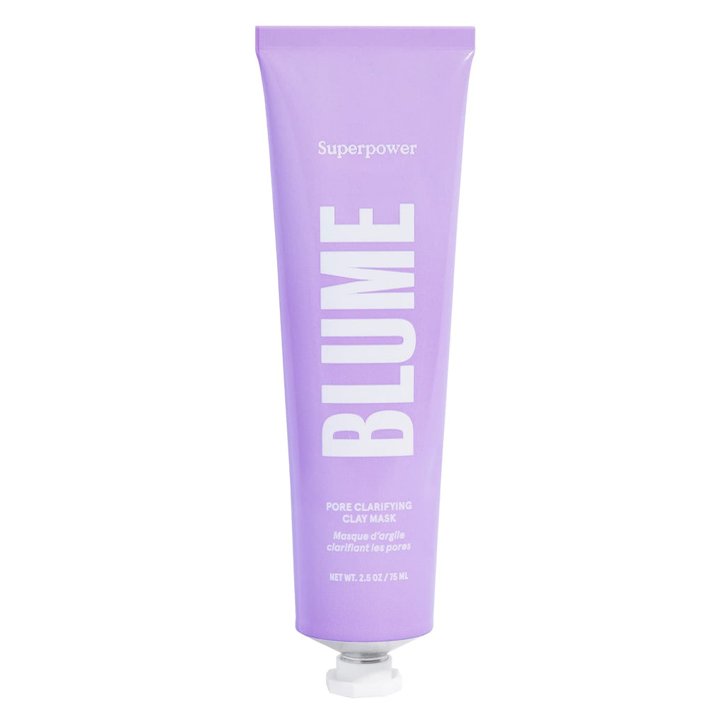 Blume Superpower Clay Mask - Detoxifying Pore Mask to Help Balance Complexion - Clarifying Facial Mask with Bentonite & Kaolin Clay to Help Tone & Firm Skin (75g)
