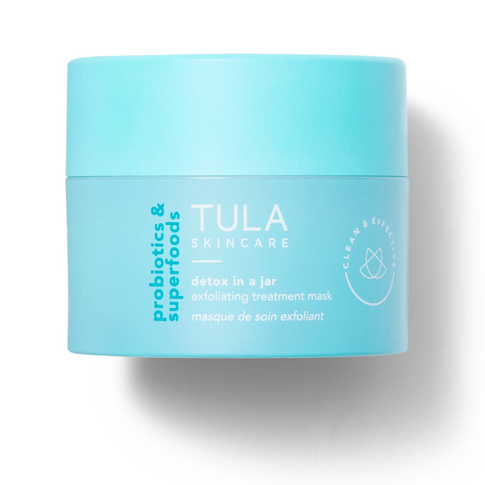 TULA Skin Care Detox in a Jar - Exfoliating Treatment Mask with Hydrating Vitamin E Soybean Oil and Bentonite Clay 1.7 oz.