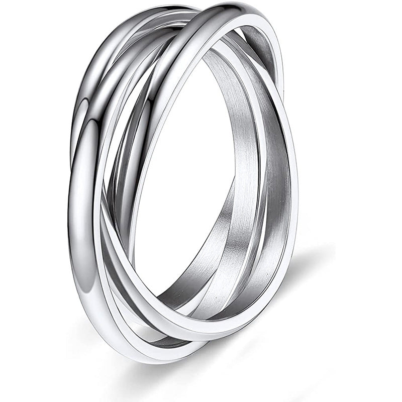 Three-Ring Rotating Anxiety Relief Jewelry for Couples