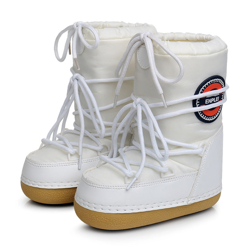 Trendy Parent-Child Flat Heel Ski Boots