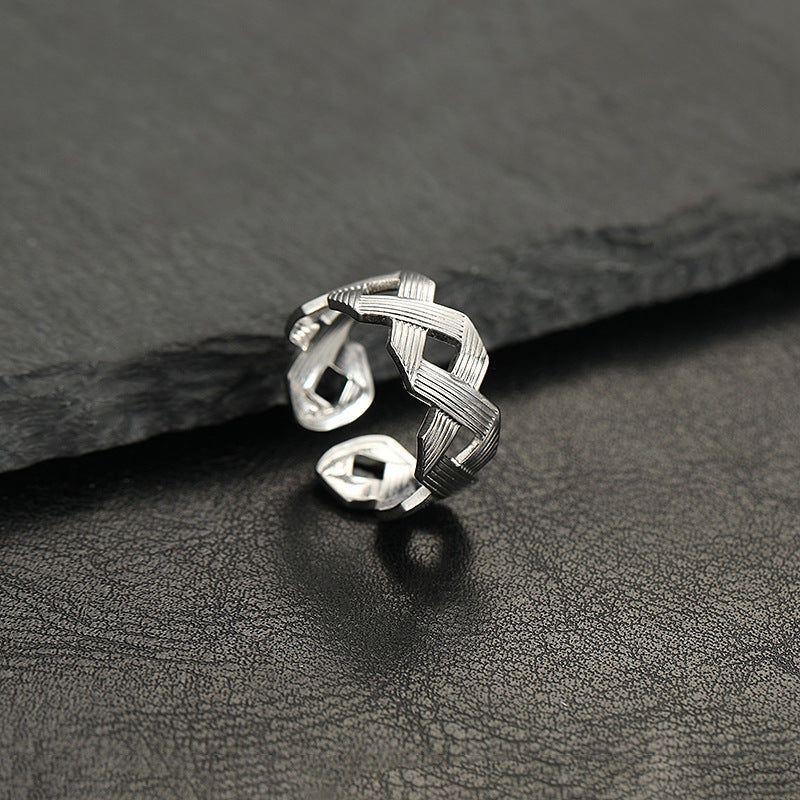 Women's Adjustable Geometric Stainless Steel Party Ring