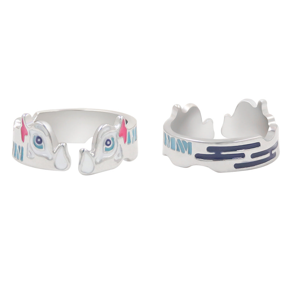 Unisex Anime Pattern Impression Ring