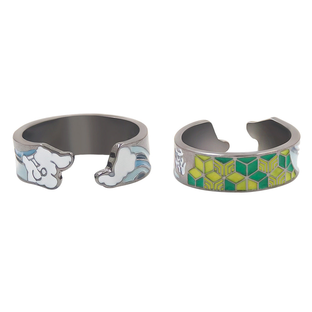 Unisex Anime Pattern Impression Ring