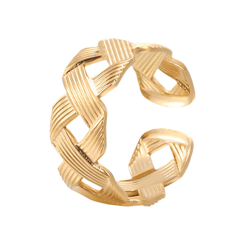 Women's Adjustable Geometric Stainless Steel Party Ring