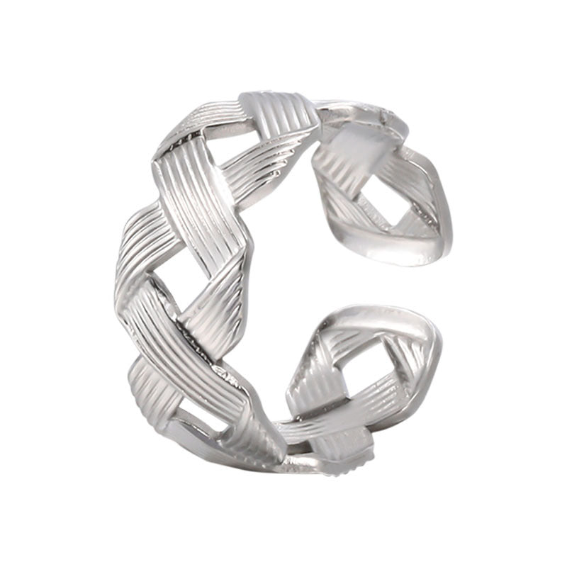 Women's Adjustable Geometric Stainless Steel Party Ring
