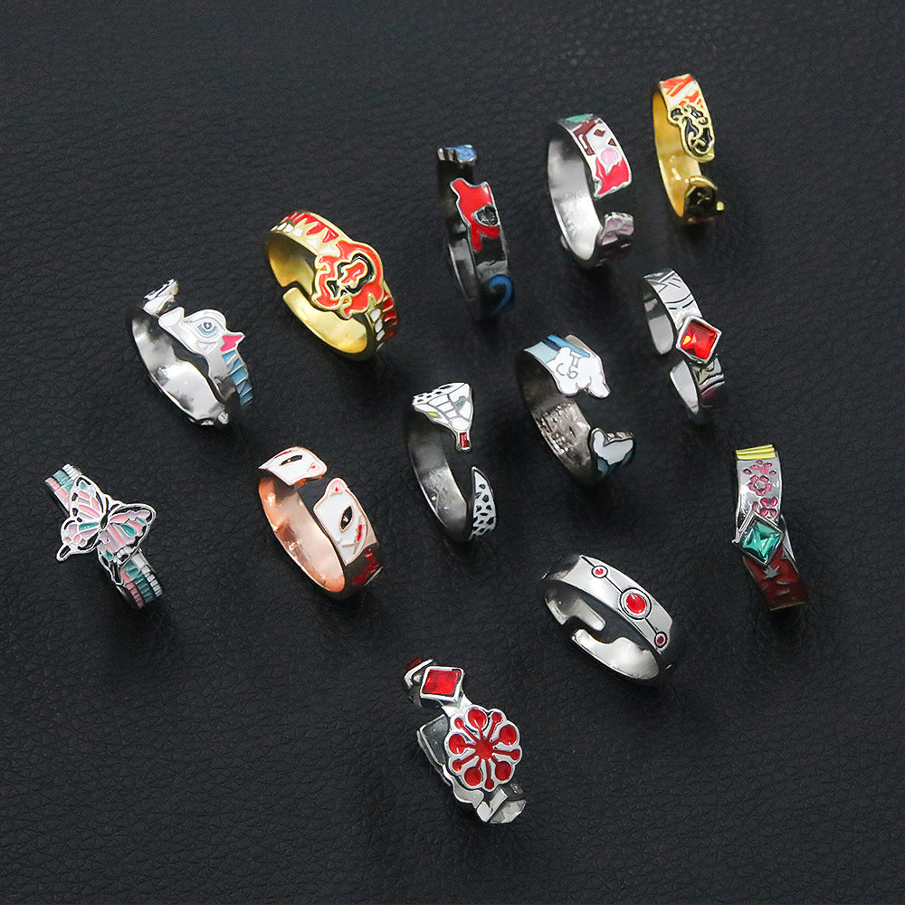 Unisex Anime Pattern Impression Ring