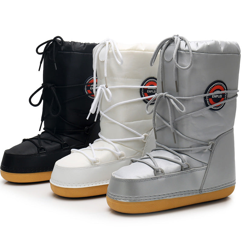 Trendy Parent-Child Flat Heel Ski Boots