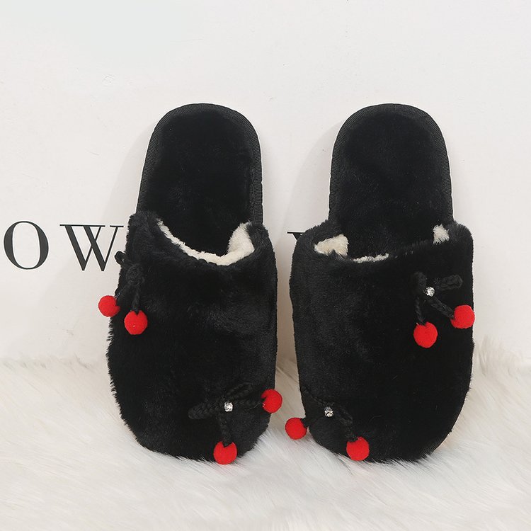 Women's Casual Cotton Slippers with Bow - Autumn/Winter