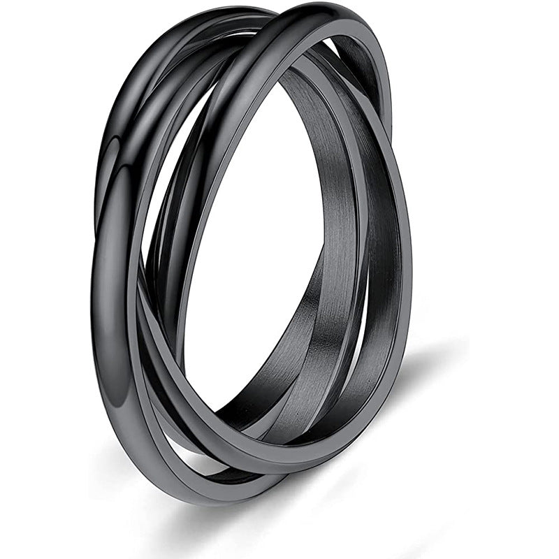 Three-Ring Rotating Anxiety Relief Jewelry for Couples