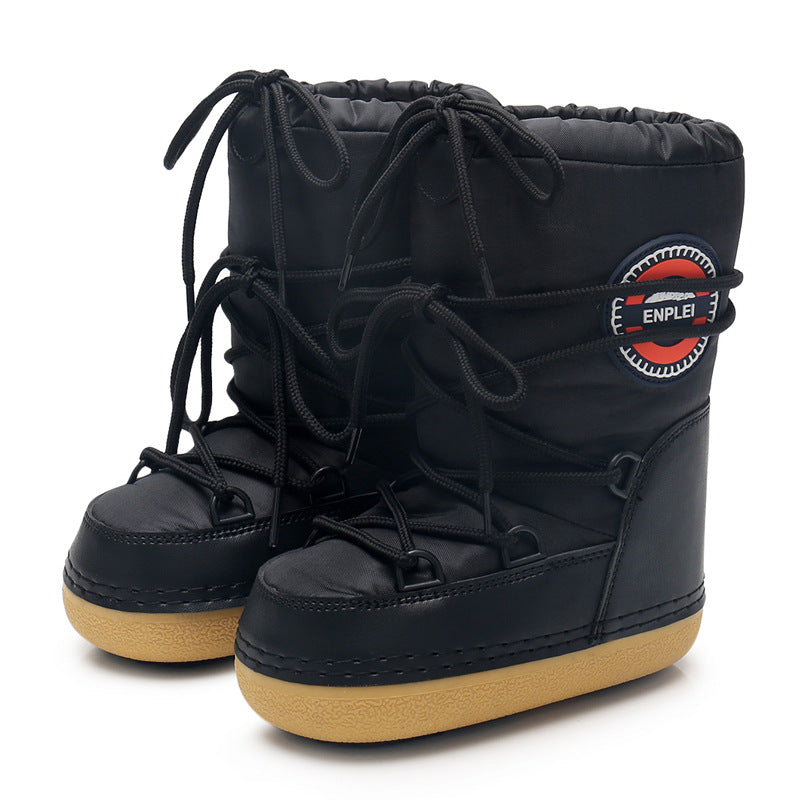 Trendy Parent-Child Flat Heel Ski Boots
