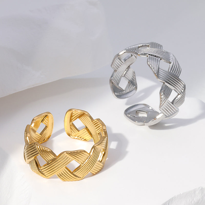 Women's Adjustable Geometric Stainless Steel Party Ring